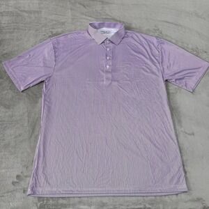 Collars & Co Dress Collar Polo Shirt Mens 3XL Purple White Striped Stretch NWOT